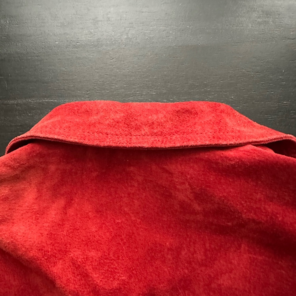 Elegant Red Suede Women's Blazer - Picture 9 of 11
